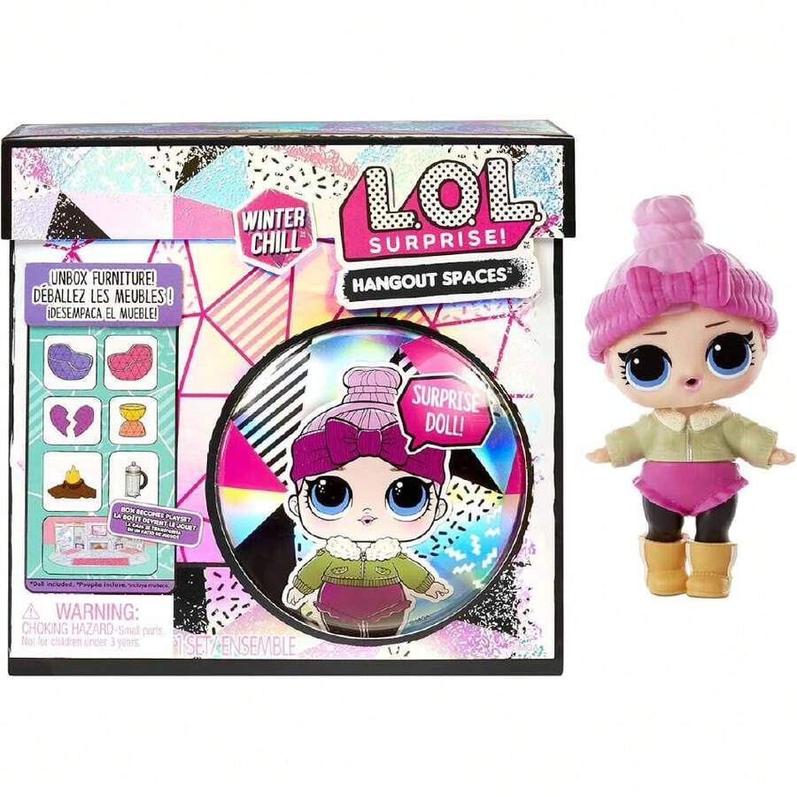 L.O.L. Surprise! LOL Surprise Winter Chill Juego de Muebles - Cozy Babe - con más de 10 sorpresas Que Incluyen muñeca, Accesorios y Muebles - Set de Juego Plegable - Coleccionable - Edad: 4+ años,40984003 - Azul - Ver 1