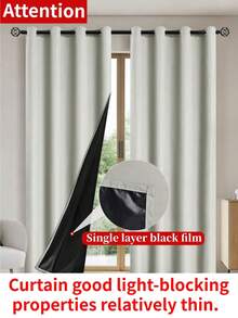 2pcs Blackout Curtains, 100% Waterproof, Thermal Insulated, UV Blocking, Suitable For Luxury Living Room, Bedroom, Home Decor, Christmas Decoration, Bedroom Curtains, Christmas Gift - Dark Grey - View 6