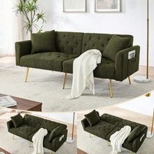 Sofa Bed Mattress - Green + Teddy - View 1