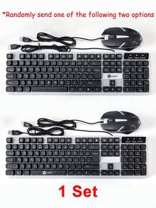 LIMEIDE طقم مكون من لوحة مفاتيح ألعاب سبع ألوان مضيئة بخلفية سوداء سلكية متوافقة مع المكتب والألعاب المنزلية، مزودة بماوس سلكي مضيء الخلفية - الأسود - مشاهدة 10