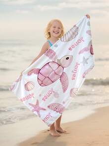 1pc Personalized Kids Beach Towel, Perfect Summer Birthday Gift, Suitable For Various Summer Occasions. Customizable Beach Towel And Accessories, Applicable For Beach, Swimming Pool, Travel, Camping, Yoga And More. - Multicolor - View 7