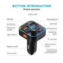 Car FM Wireless Transmitter, Multi-Functional Car Charger, Supports USB Flash Drive Playback, One-Button Hands-Free Calling, Universal Type - C17 - View 5