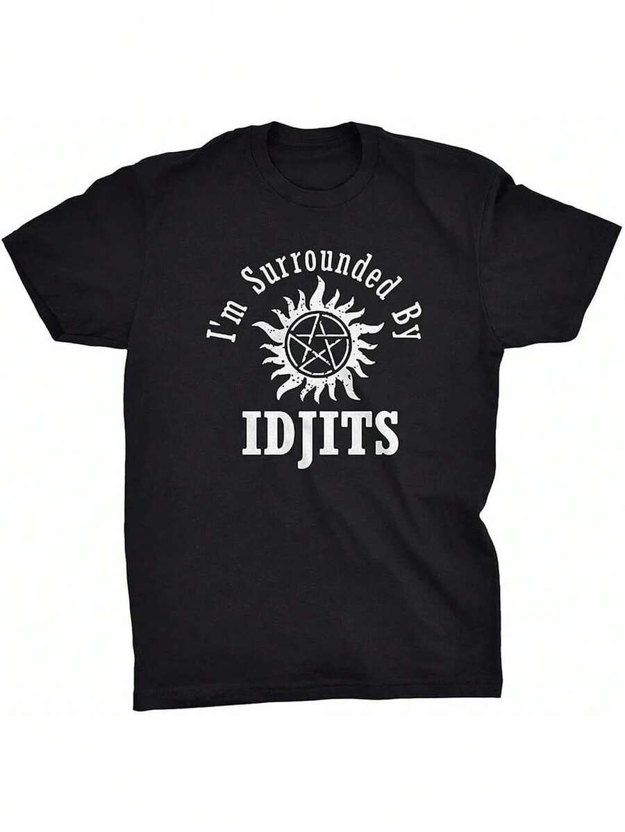 Men's TV Series Singer 'Ids' Printed T-Shirt - Retro Style, Heavy 180g Cotton, Round Neck, Short Sleeve, Halloween And Thanksgiving Limited Edition Fan Style, Casual Top (Size S-3XL) - 黑色 - 查看 1