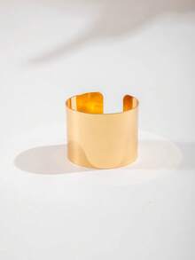 1件装时尚简约金属合金光滑开口手镯，珠宝礼品，适合青少年和成人 - 27805-G-EP - 查看 5