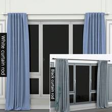1pc, 5/8 Inch Metal Curtain Rod/Roman Rod/Shower Curtain Rod. Spiral Connector Extends From 45 Inches To 147 Inches, Wall Mounted, Sturdy And Durable. Lantern Decor Curtain Rod Bracket Set, Available In White, Black, Gold, Silver. Modern Classic Style - Multicolor - View 8