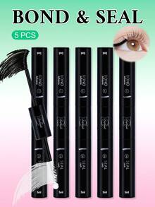 Lashsun 5pcs Eyelash Bond And Seal Waterproof Eyelash Extension Eyelash Cluster Glue, 2-In-1 Eyelash Cluster Eyelash Glue DIY Eyelash Extension At Home (Bonding And Sealing, 10ML) - Black - View 9