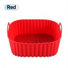 方形空气炸锅内衬垫 | 加厚硅胶烘焙垫托盘，不粘，易清洁，适用于 3-8 夸脱空气炸锅 - 彩色 - 查看 14