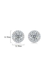 Conjunto de 2 brincos minimalistas em prata de lei 925 com moissanita de 0,5 a 1 quilate, perfeitos para o dia a dia, festas, férias, aniversários, Dia dos Namorados, Dia das Mães, aniversários de casamento, Natal e como presente de joias para mulheres. - EH0001M - Ver 4