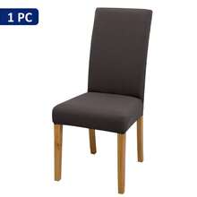 4pcs/6pcs/8pcs/10pcs Solid Color Chair Covers, Modern Removable Elastic Polyester Fiber Chair Slipcovers, Suitable For Living Room, Dining Room, Bedroom, Home Use, All Seasons - Dark Grey - View 11