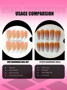 Bộ 10 móng tay gel nghệ thuật hình đa giác quả bơ mới, móng giả acrylic, họa tiết đá vẽ tay và đường kẻ kim loại, trang trí móng hoa 3D màu trắng, màu trơn gợn sóng, sơn móng tay màu xanh gradient, phong cách dịu dàng, quà tặng nghệ thuật làm móng lý tưởng cho phụ nữ và bé gái. Móng giả thủ công. - Nhiều màu - Xem 7