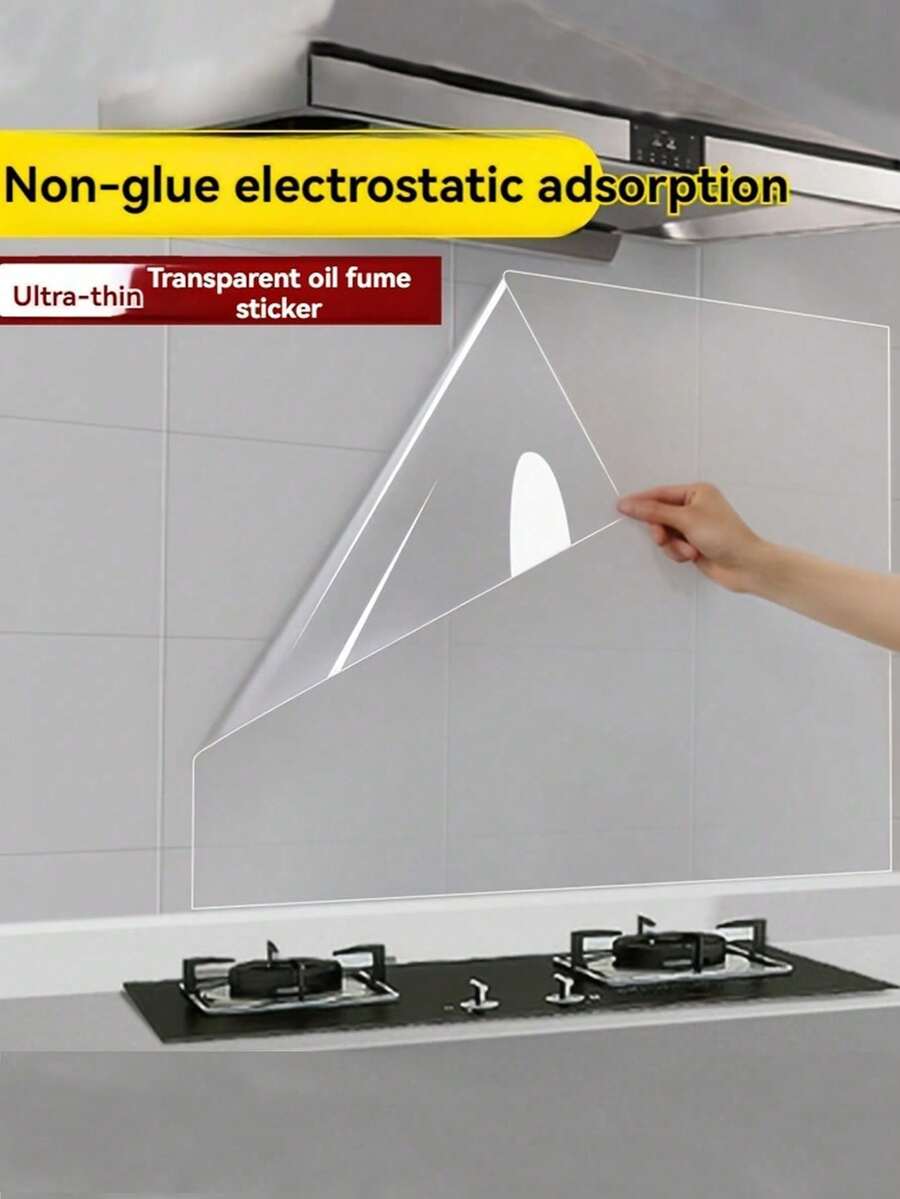 自粘透明保护膜，厨房防油防水可移除防溅保护膜，适用于墙面和橱柜保护，耐热贴纸，透明瓷砖墙贴 - 彩色 - 查看 1