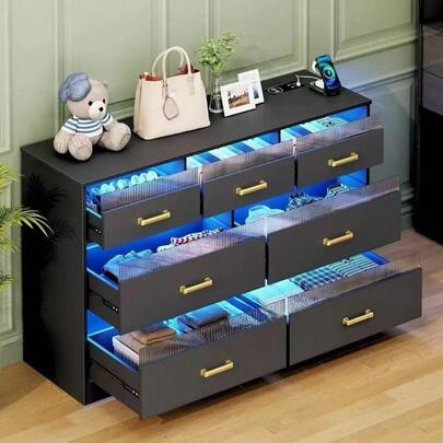 Cómoda Moderna para Dormitorio o Sala, Soporte para TVs de hasta 50