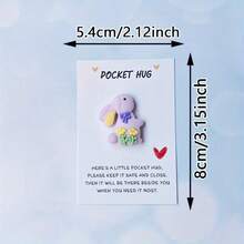 1pc/5pcs Cute Easter Bunny Pocket Hug Cards, Easter Cards, Inspiring Small Gifts For Easter, Adorable Mini Souvenirs, Uplifting Bunny Pocket Hug Cards - Multicolor - View 3