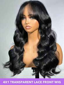 150% 200% 密度水波纹 Remy 真人发假发 4x1 透明蕾丝前额巴西真人发假发 T 字形蕾丝前额假发 预先拔毛并带有婴儿发 天然黑色 8-22 24 26 28 30 英寸 女士 - Natural Black - 查看 5