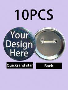 1/3/5/10/30/50/100个，定制徽章，可个性化印刷任何文字、照片或图像，适用于促销、工作、生日、圣诞礼物，定制纪念徽章，个性化纪念徽章，毕业徽章，定制文字生日徽章 - 彩色 - 查看 46