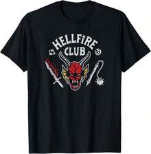 Stranger Thingss 4 Hellfire Club Skull & Weapons T-Shirt - Black - View 8