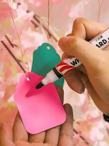 100pcs Hanging Plant Tags, Plastic Waterproof Sunproof Non-Fading PVC Tags, Waterproof Plastic Hanging Tags Garden Markers, Waterproof Succulent Plant Labels - Multicolor - View 1