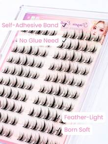 100pcs Self-Adhesive Cute Rabbit Eyelashes, No Glue Needed, C-Curl, 12mm Length, 5D Shiny & Glamorous, Korean Fairy Rabbit Style, Cartoon Design Eyelashes - Soft & Comfortable, Lightweight & Natural, For Daily Wear, Parties, Stage Makeup, Essential Makeup Tool, DIY Easy To Wear, Suitable For Beginners & Reusable, Great Gift For Girlfriends, Festivals - C - View 7