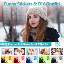 Cámara instantánea para niños, cámara selfie para niños, set de cámara, regalos de Navidad y cumpleaños para niños y niñas de 3 a 9 años, cámaras de video digital HD para niños pequeños, juguete portátil para niños de 3 a 8 años - Multicolor - Ver 5