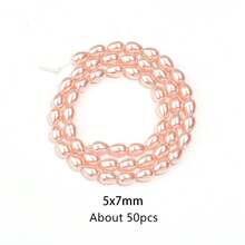 1件水滴形玻璃珍珠优雅珠宝项链串珠饰品，时尚仿珍珠项链 - 粉色 - 查看 15