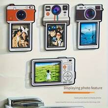 إطار صور مغناطيسي بتصميم كاميرا كلاسيكية