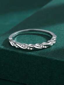 1件女款優雅方形立方鋯石戒指，適合情人節禮物、婚禮週年慶派對穿戴 - 7# - 查看 23