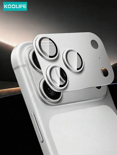 Koolife 1pc Full Coverage Camera Lens Protector, HD Tempered Glass With Matte Surface, Easy Installation, Waterproof Shockproof Scratch & Fingerprint Resistant, Compatible With IPhone 17 Pro Max/17Pro Applicable To Daily Shield, Office, Home Daily Shield Office Home Phone Camera Cover Anti-Fall Scratch Resistant