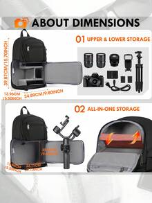 NEWHEY Camera Bag, DSLR/SLR/Mirrorless Cameras Case Small Waterproof Camera Sling Bag Crossbody Bags For Photographers With Tripod Holder Compatible With Canon/Nikon/ - Multicolor - View 7