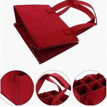 6-Bottle Felt Wine Tote Bag, Portable Felt Red/Wine Bottle Carrier, Lightweight Organizing Storage Bag, Multifunctional Fashion Gift Bag - Multicolor - View 5