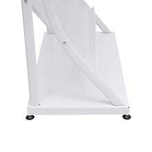 SHIOUCY White 4-Tier Floor Standing Magazine Rack, 33.06lbs Capacity Per Tier Iron Storage Organizer For Home Library Bookstore - Minimalist - View 5