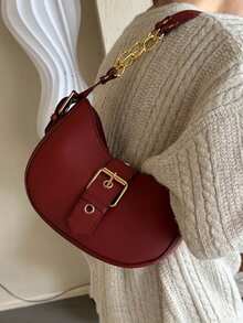 新款时尚简约单肩手提包，个性化INS风时尚腋下包，优雅新月形女士包 - 彩色 - 查看 10