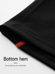 Men's Sports T-Shirt Short Sleeve Compression Breathable Quick-Dry Fitness Top, Tight Core Workout Base Layer Moisture Wicking Black Summer - Black - View 6