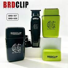 BRDCLIP 专业电动剃须刀 10000RPM 可充电式胡须修剪器 高速往复式剃须刀 男士胡须剃须刀 BRD-609+BRD-107 - 彩色 - 查看 3