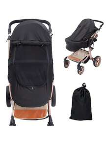 婴儿推车遮阳篷，防紫外线罩，婴儿推车遮阳篷，蚊帐，遮阳伞 - 黑色 - 查看 12