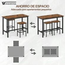 Juego de mesa de comedor con sillas, mesa de bar y juego de sillas - Negro - Ver 11