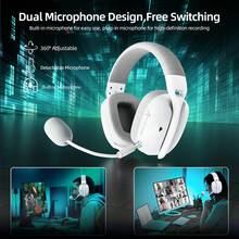 Auriculares inalámbricos para juegos ATTACK SHARK L80PRO con micrófono dual, modo triple 2.4GHz/BT/con cable, auriculares ligeros over-ear para PC/Switch/Win - Lightseed Tech - Multicolor - Ver 6