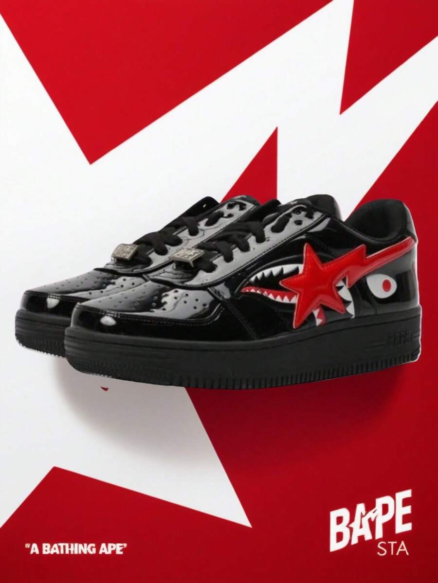 Leather Classic Comfortable Low-Top Fashion Sneakers, Unisex - màu đen - Xem 1