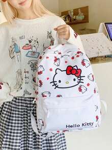 Mochila escolar con diseño de Sanrio Hello Kitty, linda mochila de dibujos animados para estudiantes - Multicolor - Ver 1