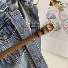 New Exquisite Retro Belt Women's Leather High-End Soft Leather Thin Belt Jeans Belt Student Korean Belt Women - 咖啡 - 查看 10