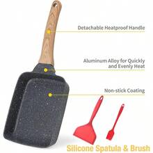 Nonstick Rectangular Pan Japanese Omelette Egg Roll Pans With Detachable Anti Scalding With Handle Kitchen Tools - View 9