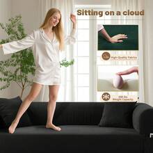 Sofa Bed,80"4-In-1 Convertible Modular Sofa Bed With Pillows,Floor Lounge Sofa, Corduroy Foldable Sofa Bed,For Living Room, Bedroom, Lounge, Studio No Assembly Needed - 黑色 - 查看 8