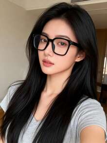 1pc Black Frame White Flat