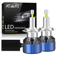 TOAUTO 2 bóng đèn pha LED ô tô 3D 360 H7 200W 40000LM Canbus H1 H11, đèn sương mù, 9 đèn LED cắm là chạy, 6000K - A - Xem 1