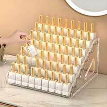 1pc 1-7 Tier Clear Acrylic Makeup Organizer Display Rack - Sturdy And Durable, Easy To Assemble, Space-Saving | Multi-Functional Storage Rack For Jewelry, Badges, Stationery, Office Supplies, Nail Polish, Makeup Remover, Skincare And Cosmetics | Suitable For Office Desk, Study Desk, Vanity, Bedroom Countertop And Dressing Room Bathroom Accessory - Multicolor - View 2