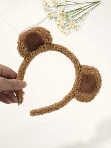 1pc Adult Women's Brown Bear & Squirrel Ear Headband, Soft Plush Animal Ear Headband, Suitable For Masquerade, Party, Cosplay - Multicolor - View 4