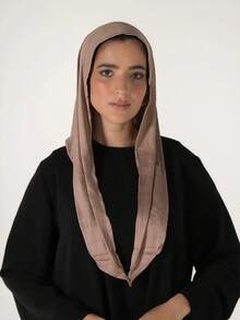 1件装女士经典纯色头巾，预缝制裹身式围巾头巾，可调节多用途头巾，柔软舒适的粘胶纤维面料，适合日常佩戴、运动、瑜伽 - 多色 - 查看 2