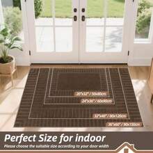 Large Door Mat Indoor Super Absorbent Dirt Trapper Front Doormats Washable TPR Non-Slip Entrance Inside Floor Mats Rug For Entryway Pets And Dogs 32"X48" Brown - Brown+36"x60" - View 4