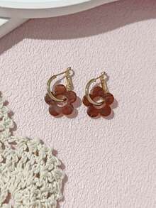 LADYCOCO 1 Đôi bông tai mặt dây chuyền hình năm cánh bằng acrylic thời trang, phù hợp cho nữ, tuyệt vời cho các buổi hẹn hò, tiệc tùng, làm quà tặng, biểu tượng cỏ ba lá. - Nhiều màu H - Xem 6