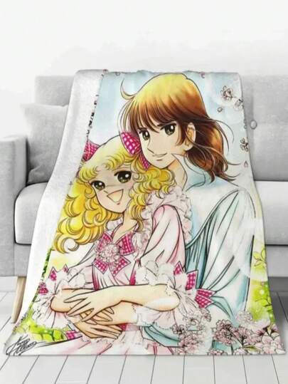 Mantas De Forro Polar Candy Candy Annie, Japonesas Manta de Franela Acogedora con Ilustración Fantástica Vibrante For Bed Old School Style, Súper Suave y Cálida, Ideal para Acurrucarse en el Sofá o como Colcha Decorativa, Diseño Único con Estampado, Excelente Idea de Regalo