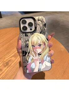 送料無料 かわいいい「My Outfit Boyfriend」アニメガール柄のスマホケース。 17、16E、16、15、14、13、12、11、Mini、Pro、Max、Air、X、XR、XSMAX、8、その彼の様々なモデルに対応しています。 7 Plus、マットな表面デザインが落ちるをアンチぎます。 - 透明な黒 - チェックする 4
